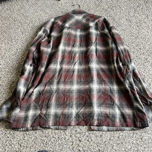Kuhl Lowdown Flannel Shirt Pearl Snap Western Plaid Midweight Longsleeve XXL NEW - Picture 4 of 6
